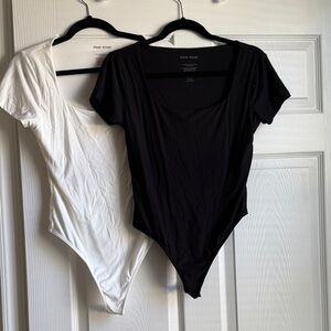 Pink Rose Black and White Bodysuit Set